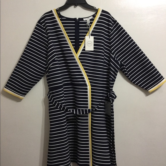 Striped Wrapped Dress - Picture 2 of 5